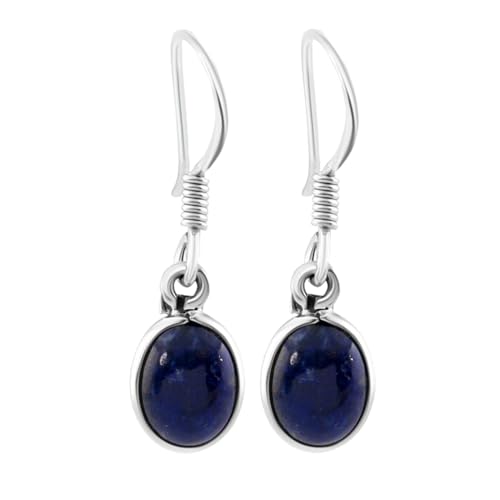 Boucles d'oreilles lapis-lazuli cadeau idéal en argent 925 pour femmes et filles