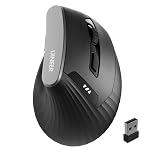 Uineer Rechargeable Vertical Wireless Mouse – 59° Ergonomic Mouse for RSI & Wrist Strain Relief – 2.4G Quiet Optical Ergo Mice with USB Receiver, 2400 DPI, 6 Buttons for PC, Laptop, Mac, Office