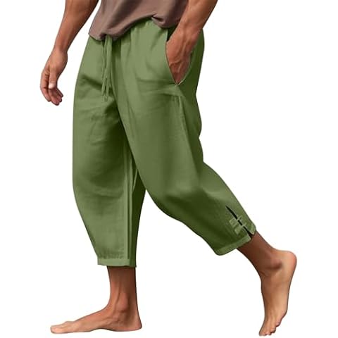 KonJim Men's Casual Capri Shorts with Pockets Cover