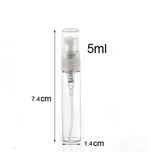 Elfenstal- 10pcs 20pcs 50pcs Mini Clear 3ml 5ml 1/6OZ Atomizer Fine Mist Empty Glass bottle Spray Refillable Perfume Scent Sample Bottle for Travel Party Makeup Tool free Pipette - Image 4