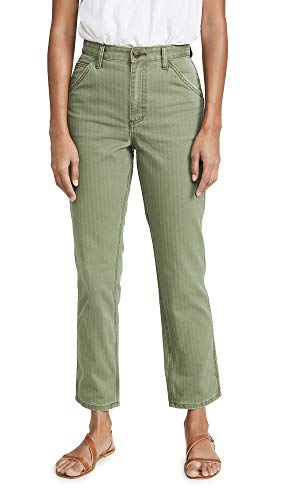 Lee Vintage Modern Women's High Rise Dungaree Ankle Jeans, Vintage Olive Herringbone, Green, 28 #TOP21