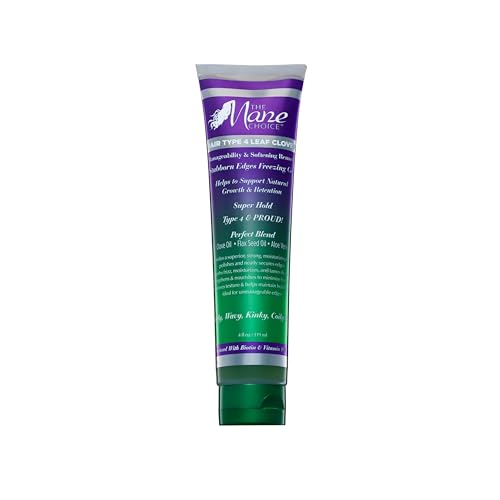 The Mane Choice Hair Type 4 Leaf Clover Edge Control Freezing Gel (4 oz), 4c Hair Products for Locs, Curly Hair, Coily Hair & Wavy Hair