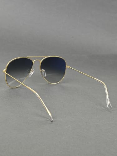 Image of GYNK Men's Aviator Sunglasses | Toughened Glass Lens | UV400 Protection | Lightweight Metal Frame Pilot Sunglasses for Driving, Travel, Outdoor Activities & Daily Wear
