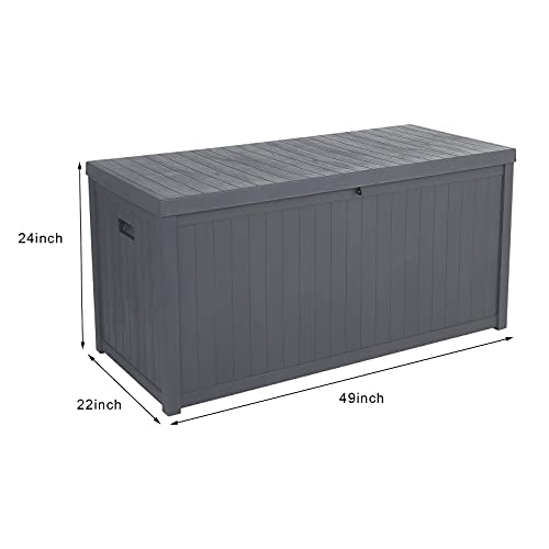 Outdoor Patio Deck Box,Indoor/Outdoor Storage Box For Patio Cushions, Pool Accessories, Toys, Gardening Tools, Sports Equipment, Waterproof (113 Gallon, Grey) #TOP1