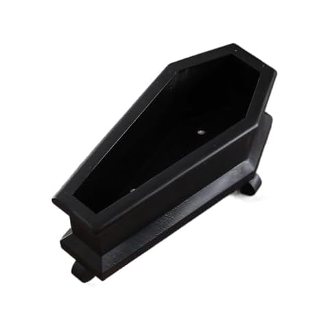 zaoalife Mini Coffin Planter,Resin Coffin Succulent Plant Pot,Small Cute Flower Pot,Gothic Centerpiece for Table, Punk Home Decor Accessories Cover
