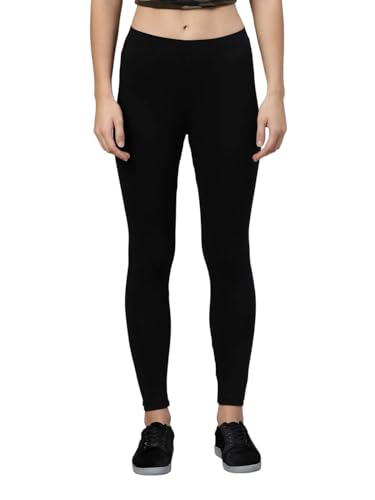 Image of ZAYANQA Combo of 2 Slim Fit Women /Girls Solid Stretchable Cotton Ankle Length Leggings with Ultrasoft Wide Elastic Waistband |Comfortable |Fashionwear|