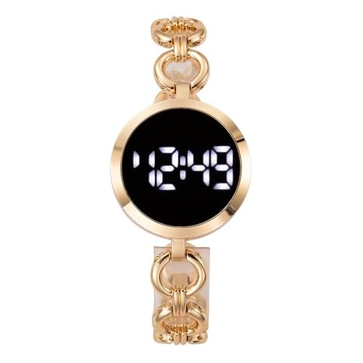 Gosasa Top Brand Electronic Watch Womens Watches LED Touch Screen Women Digital Watches Ladies Wristwatch (Gold)