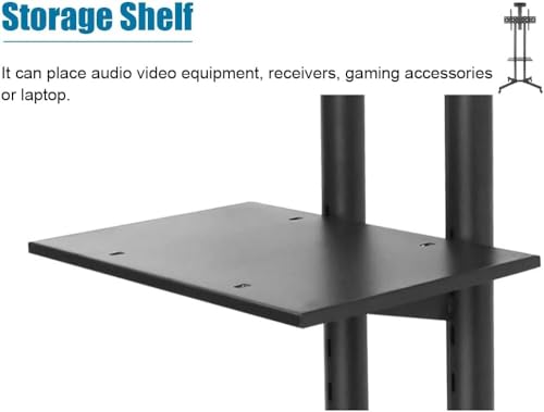 Soporte móvil para TV con ruedas y almacenamiento miniatura 5