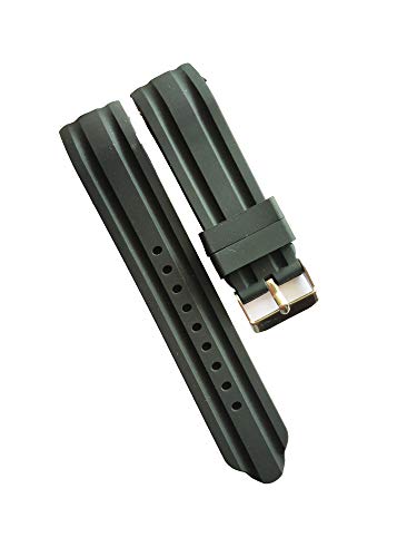 g24 20mm Waterproof Black Silicone Rubber Curved End Dive Watch Band Strap