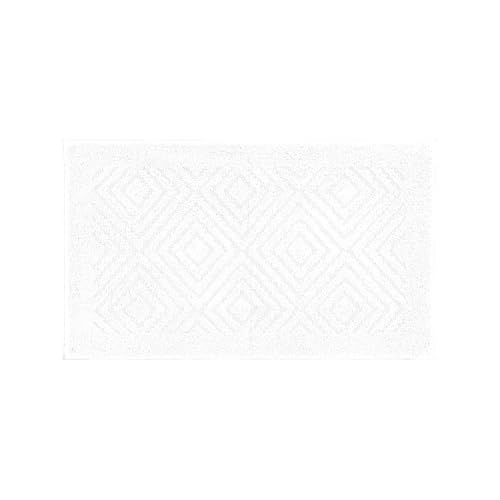 Better Trends Bathroom Rug 100% Cotton Non-Slip Washable Bath Mat, Soft & Absorbent Bath Rugs for Bath Room, Shower, Bathtub and Spa Floors 20" x 30" White Trier Collection