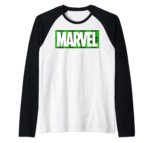 Marvel Comics raglan baseball tee t-shirt manches 3/4 vert et blanc