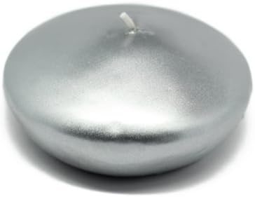 CFZ-094-8 4 in. Floating Candles Metallic Silver - 24 Piece