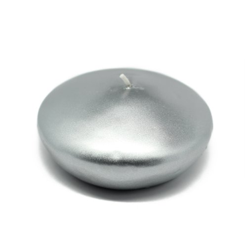 CFZ-094-8 4 in. Floating Candles Metallic Silver - 24 Piece