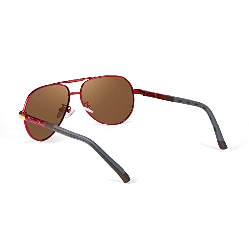 Image of Karsaer Polarized Aviator Sunglasses for Men Stylish 100% UV 400 Protected Metal Frame Style Classic Pilot Women Glasses E1376