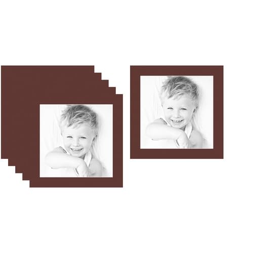 12x12 Maroon/Maroon Custom Mat for Picture Frame with 8x8 Opening Size (Mat Only, Frame NOT Included) - 6 Pack