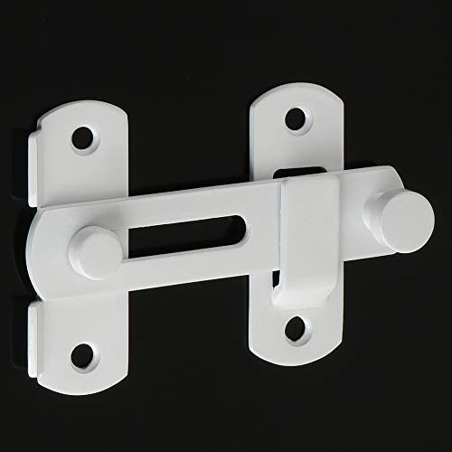 SAYAYO Türriegel Edelstahl Riegelschloss Klein Schiebetür Schloss Weiß Türschloss Flip Latch mit Fester Schraube, Torriegel 2,6 mm Dicke für Scheunen-Schiebetür, Weinschrank