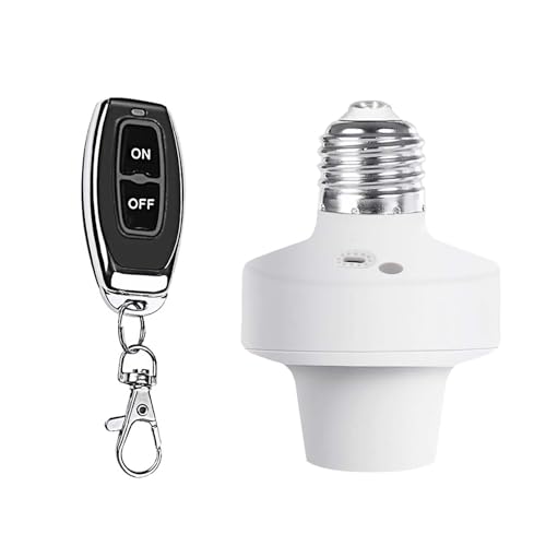 QIACHIP - Lámpara de control remoto inalámbrico (casquillo E27, base de bombilla, kit de interruptor inalámbrico de 433 MHz con encendido/apagado, soporte bombilla LED, Incandescencia