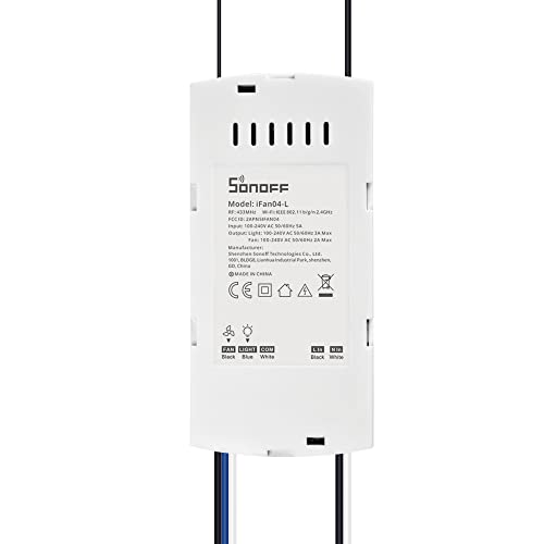 Image of SONOFF iFAN04 WiFi Ceiling Fan Light Controller, APP Control&Remote Control, Compatible with Alexa & Google Home Assistant, No Hub Required(2.4G WiFi)