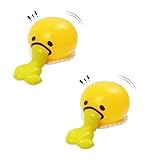 lulucross 2 Pcs Vomiting Stress Ball Toy Set – Puking Egg Yolk Slime Balls, Squeeze Fidget Toys, Prank Gifts, and Sensory Stress Relief for Kids & Adults
