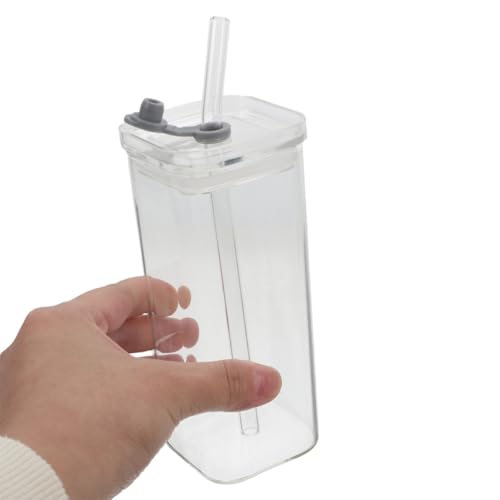 Vasos Cuadrados de Transparente con Tapa Juego de 3 de 350 Ml para Bebidas 5