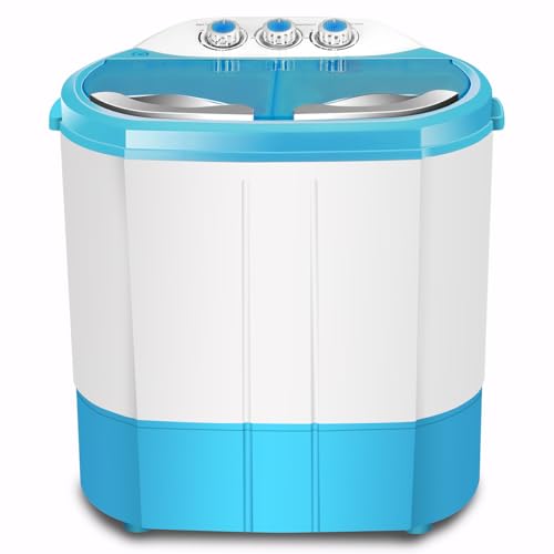 Gziztx Twin Tub Washing Machine Portable Mini Washing Machine with Spin Dryer Timing Function 4.5 KG Total Capacity for Apartment College Dorms Camping Caravan RV
