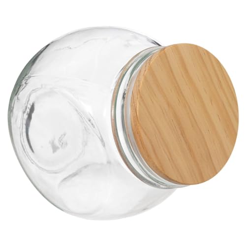 5five - bocal verre à bonbons couvercle bois 650ml