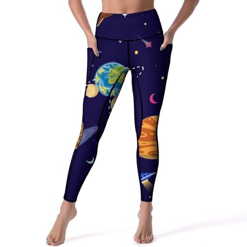 Legging Galaxie Cosmique pour femmes : pantalon de sport yoga taille haute fitness taille S