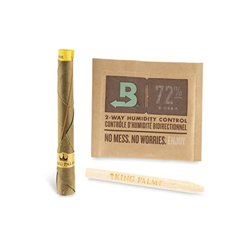 King Palm Flavors Mini Size Cones - 20 Count Tube - Terpene Infused - Squeeze & Pop Pre Rolls - Organic Flavored Pre Rolled Cones - King Palm Flavors Cones - (Banana Cream) #TOP4
