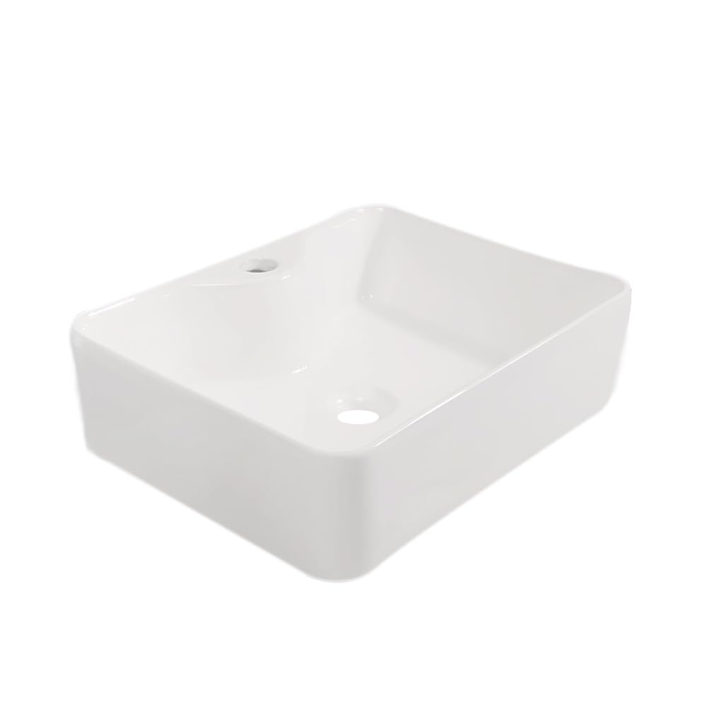 ASerZenith Vanity Vessel Sink Bathroom Ceramic Rectangular Wash Basin Modern White Bathroom Ceramic Above Counter Wash Basin Ceramic Sink Bathroom Vessel Sink