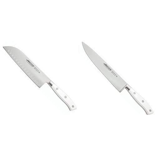 Arcos Riviera Blanc Cuchillo Santoku, 180 Mm Estuche Riviera Blanc Cuchillo De Cocinero, 200 Mm Estuche Arcos Riviera Blanc Cuchillo Santoku, 180 Mm Estuche Riviera Blanc Cuchillo De Cocinero, 200 Mm Estuche