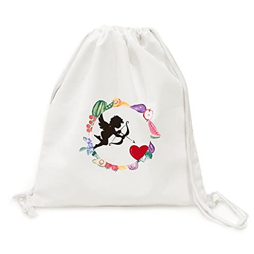 Sac en tissu pliable à sangle rouge cupidon angel pour fruits