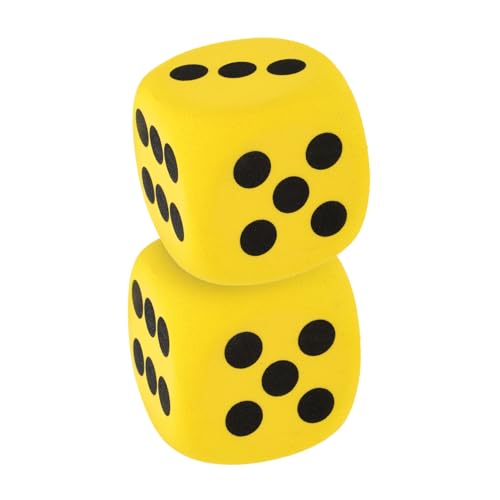 TOYANDONA Lot de 2 Gros Dés en Mousse Éva Colorés pour Garçon et Filles Jouets de Jeu de Société Amusants Accessoires de Classe Taille 6Cm pour et Activités