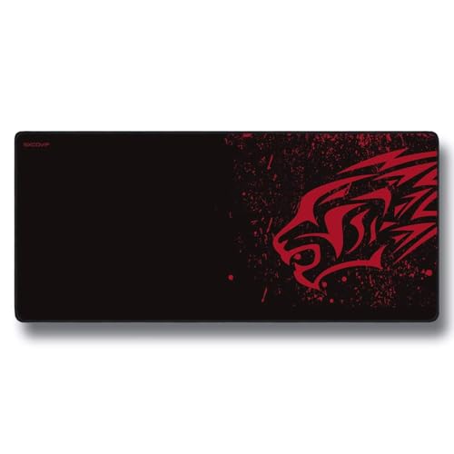 Image of Red Leopard Design Gaming Mouse Pad 700 x 300 x 2 mm, Extended Mouse Pad with Non Slip Rubber Base & Stitched Edges, Gaming Desk Mat for PC Laptop Keyboard and Mouse(1-pcs)