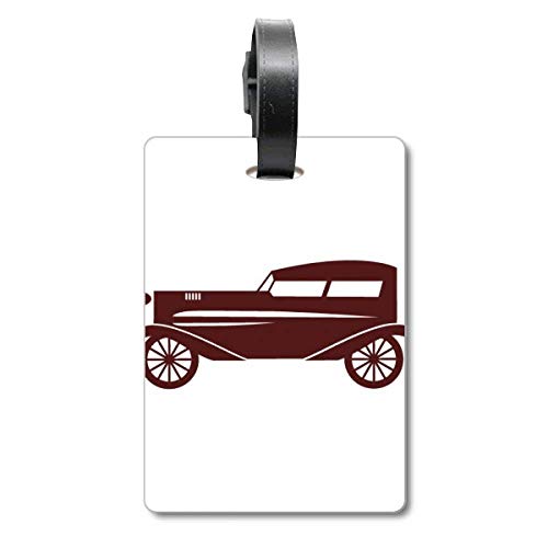 Étiquette pour valise marron motif voitures pour éviter la perte de vos bagages