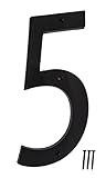 6 Inch House Home Address Street Numbers for Outdoor Indoor Exterior Building Apartment Yard Black Plastic, UV Resistant Number 0-9 Letter A-G (5)