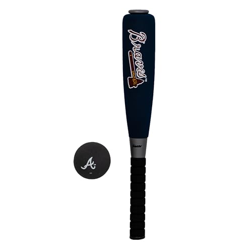 Image of Franklin Sports Atlanta Braves Foam Bat & Ball Set - 21 inch Soft Jumbo Team Baseball Bat and Ball Team Logo - MLB Official Licensed Product