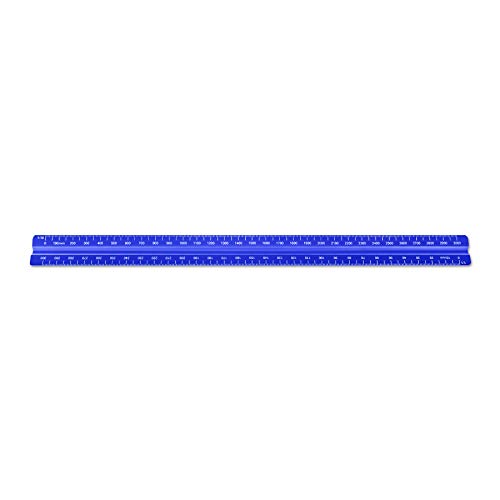 Image of Alumicolor Aluminum Engineer Metric Solid Drafting Scale, 30 Centimeter, Blue
