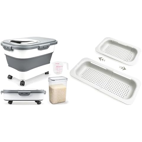 Rice Storage Containers+over the sink colander strainer basket Cover