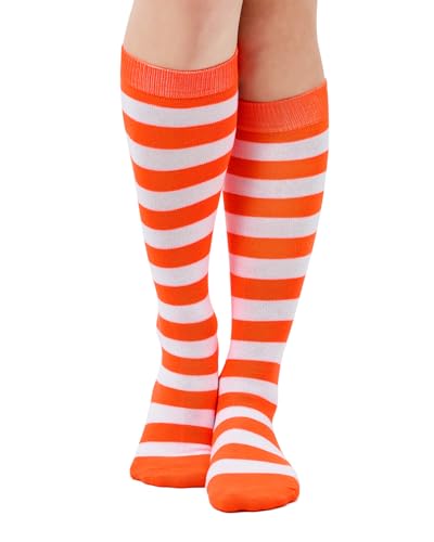 Century Star Knee High Socks Tube Striped Socks Long Socks for Women Athletic Socks Thigh High Stockings Outdoor Sport