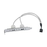Uxcell a13121900ux0279 Expansion 2 Ports Hub USB 2.0 to 9 Pin Header Mainboard Panel Bracket Plastic, Metal