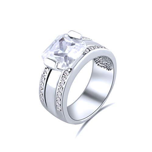 Bague Argent 925 Quiges femme rétro avec zirconium blanc en taille 59