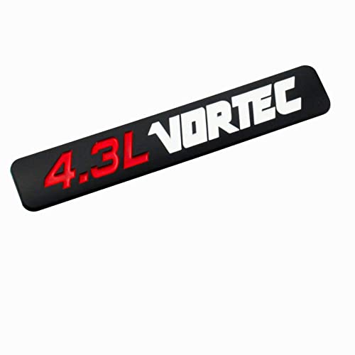 Image of 2pcs 4.3L VORTEC Emblem Badge for Colorado Sierra Silverado 1500 2500HD (Black Red White)