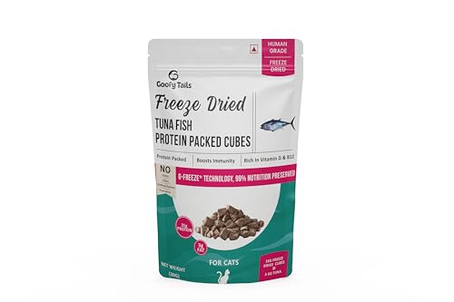 Goofy Tails Freeze Dried Tuna Chunk Cat Treats 30g, Single Ingredient Tuna Cat Treat, Gluten and Grain Free Treats for Cats, Protein and Omega 3, Antioxidant Rich, Easy to Digest Kitten Treat