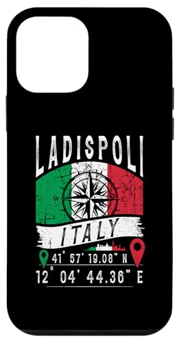Custodia per iPhone 12 mini Ladispoli Italia Bandiera Italia Coordinate GPS Di Ladispoli