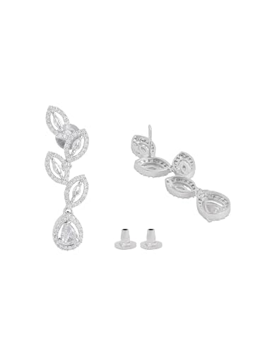 Image of Yellow Chimes Jewellery Set for Women and Girls American Diamond Jewellery Set | Rosegold Rhodium Plated AD Necklace Set for Women | Birthday Gift for Girls & Women