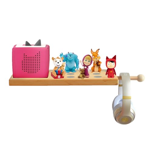 Erlsig Holz Regal für Tonie Box Tonies, Musikboxregal Wandregal für Tonies Kinderzimmer Deko Kinder Junge Mädchen (Natürliche Farbe)