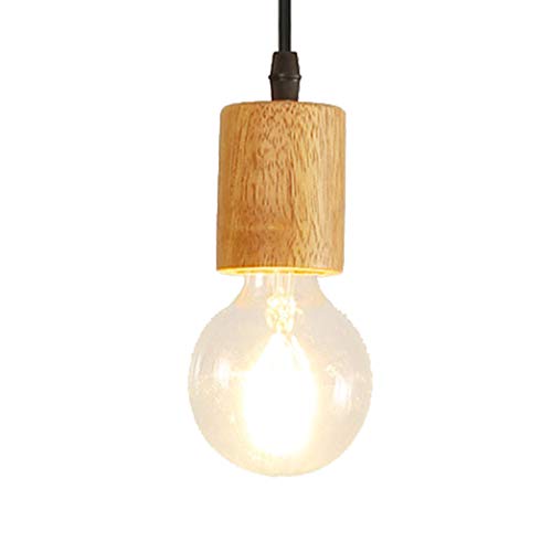 Lámpara colgante de madera de techo moderno con acabado artesanal y casquillo E27