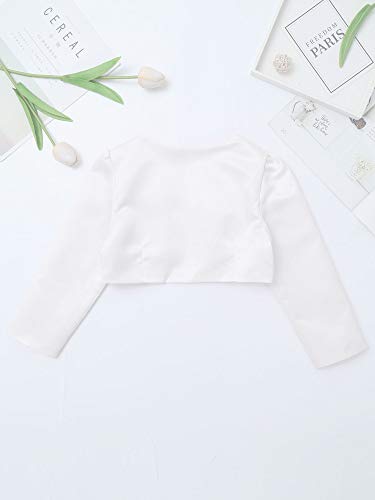 YiZYiF Kids Girl's Long Sleeve Bolero Shrug Jacket Dress Coat Open Cardigan Flower Girl Dress Cover Up4