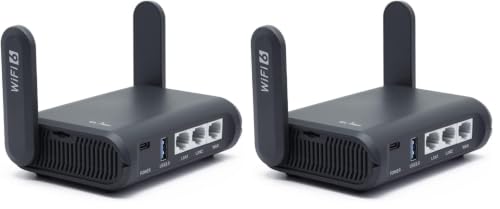 Image of GL.iNet GL-AXT1800 Slate AX Pocket-Sized Wi-Fi 6 Travel Router with VPN (Pack of 2)