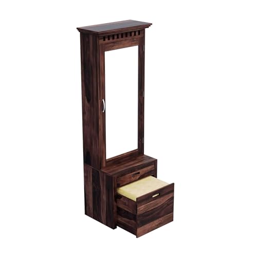Image of Sheesham Solid Wood Dressing Table for Bedroom with Drawer (Walnut Finish)